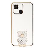 Smcase Xiaomi Redmi 10C Kılıf Standlı Kamera Korumalı Cute Bear Silikon