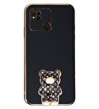 Smcase Xiaomi Redmi 9C Kılıf Standlı Kamera Korumalı Cute Bear Silikon