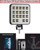 19 LED Kare Off Road Tekne Çalışma Lambası Spot Lambası Işık Araba 6500K