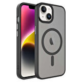 Smcase Apple iPhone 13 Kılıf Mat Arka Yüzeyli Wireless Şarj Özellikli Flet