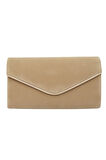 Gemma Vizon Süet Zarf Model Biyeli Kadın Abiye Clutch Çanta