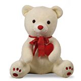 Sevgiliye Özel HEDİYE- 80 cm Kalp Tutan, Oturan Sevimli Peluş Ayı