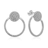 925 Ayar Gümüş Beyaz Halka Küpe T4396 (944944)