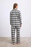 Bicomi Kareli Flanel Görünümlü Uzun Kollu 2li Pijama Takımı