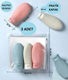 Doldurulabilir Şişe Krem Şampuan Çok Amaçlı Seyahat Şişesi Çanta Boy 3’lü Set 