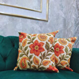 Ovua Çiçek Desenli 2 Adet 3D Digital Baskılı Kırlent KIlıfı Çift Taraflı 