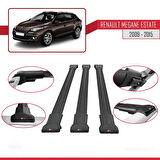 Renault Megane 3 ST 2009-2015 Arası ile Uyumlu FLY Model Ara Atkı Tavan Barı Siyah 3 Adet