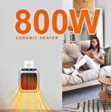 Karavan İçin Taşınabilir 220 Volt Fişe Takılan 800 Watt Fanlı Mini Elektrikli Isıtıcı, Kumandalı