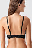 Kadın Siyah Dantelli Destekli B Cup Sütyen