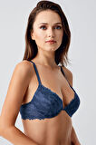 Kadın Antrasit Dantelli Destekli B Cup Sütyen