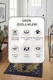 A-10 Modern Dijital Baskı Yıkanabilir Kaymaz Yolluk Halı Siyah