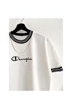 Unisex Yeni Sezon Oversize Chmp Baskılı Detaylı Yazlık T-shirt