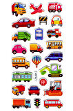 Sticker Kabartmalı Stiker Çıkartma Etiket (LTA001)-18x9 cm- Mini Araba Uçak