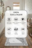 Klasik Silver Yıkanabilir Yolluk Halı Kaymaz Taban Salon Mutfak Açık Gri