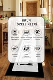 Kitchen Acık Gri Siyah Kenar Siyah Mutfak Tezgah Önü Yıkanabilir Dijital Baskılı Halı