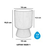 Omnipazar SO-LTSA01 Lotus Ayaklı Plastik Vazo Çiçek Saksı 1.8 Litre No: 1 