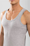 Tutku 0102 (2XL-5- BEDEN) (1 ADET) GRİ Ribana LİKRALI klasik Erkek Pamuklu Penye Atlet slim fit