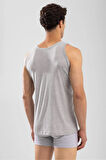 Tutku 0102 (2XL-5- BEDEN) (1 ADET) GRİ Ribana LİKRALI klasik Erkek Pamuklu Penye Atlet slim fit