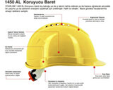 Otomatik Ayarlı Baret Sarı Starline 1450-Al 5 ADET