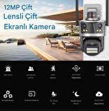 12 MP 6K 8X Zoom 3 Lensli Çakarlı Su GeçirmezHarek Sensörlü Ip Güvenlik Kamerası CMR56