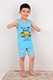 erkek çocuk şort pijama takımı will be back mavi