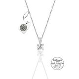 925 Ayar Gümüş Swarovski Tek Taş Kolye * Sertifikalı * QR Kodlu
