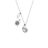 Gümüş Swarovski Taşlı Swan Model Gümüş Kuğu Kolye Kare Kodlu