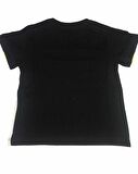 Divonette Tshirt Never Baskılı Parçalı Siyah