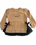 Divonette Sweatshirt Kalp Desenli Turuncu