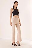 İspanyol Paça Pantolon Bej