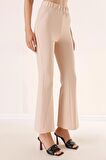 İspanyol Paça Pantolon Bej
