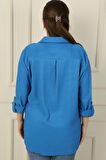 Kol Katlamalı Gofre Büyük Beden Gömlek