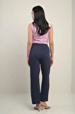 Kadın Müslin Palazzo Beli Lastikli Cepli Pantolon