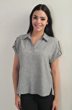 Kadın Polo Yaka Apoletli Gömlek