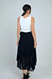 Kadın Yanları Kısa Astarlı Uzun Tül Etek