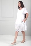 Kadın İtalyan Kısa Kollu Eteği Fisto Astarlı Cepli Cotton Midi Elbise