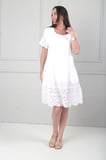 Kadın İtalyan Kısa Kollu Eteği Fisto Astarlı Cepli Cotton Midi Elbise