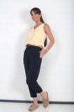 Kadın Beli Lastikli Cepli İtalyan Cotton Lyocell Şalvar Pantolon