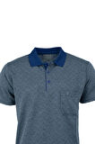Oppland Erkek Polo Yaka Şık Desenli Cepli Kısa Kol Tam Kalıp Premium Pamuklu Jakarlı Kumaş T-Shirt