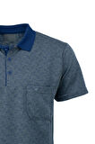 Oppland Erkek Polo Yaka Şık Desenli Cepli Kısa Kol Tam Kalıp Premium Pamuklu Jakarlı Kumaş T-Shirt