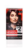 Nevaton Kalıcı Krem Saç Boyası 3.4 Koyu Kahve (Bir kutuda 2 boyama)