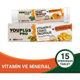 YouPlus Pro Vitamin C Çinko Propolis Takviye Edici Gıda 15 Tablet - Diş Beyazlatıcı Köpük Hediye