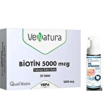 VeNatura Biotin 5000 mcg Takviye Edici Gıda 30 Tablet - Diş Beyazlatıcı Köpük Hediye