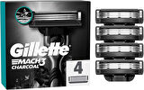 Gillette Mach3 Charcoal Yedek Tıraş Bıçağı 4'lü - Diş Beyazlatıcı Köpük Hediye