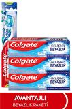 Colgate Diş Macunu Gelişmiş Beyazlık 3 x 75 ml, Üçlü Etki Orta Diş Fırçası