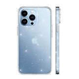 Smcase Apple iPhone 13 Pro Max Kılıf Transparan Simli Görünüm Vixy Silikon