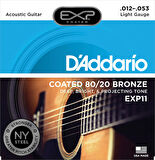DADDARİO EXP11 COATED 80/20 BRONZE LİGHT TAKIM TEL AKUSTİK GİTAR TELİ 012-053