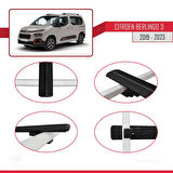 Citroen Berlingo 3 (K9) 2019-2022 Arası ile Uyumlu BASIC Model Ara Atkı Tavan Barı Siyah 3 Adet