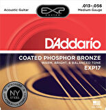 DADDARİO EXP17 COATED PHOSPHOR MEDİUM TAKIM TEL AKUSTİK GİTAR TELİ 013-056