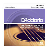 DADDARİO EJ26 PHOSPHOR BRONZE CUSTOM LİGHT TAKIM TEL AKUSTİK GİTAR TELİ 011-052